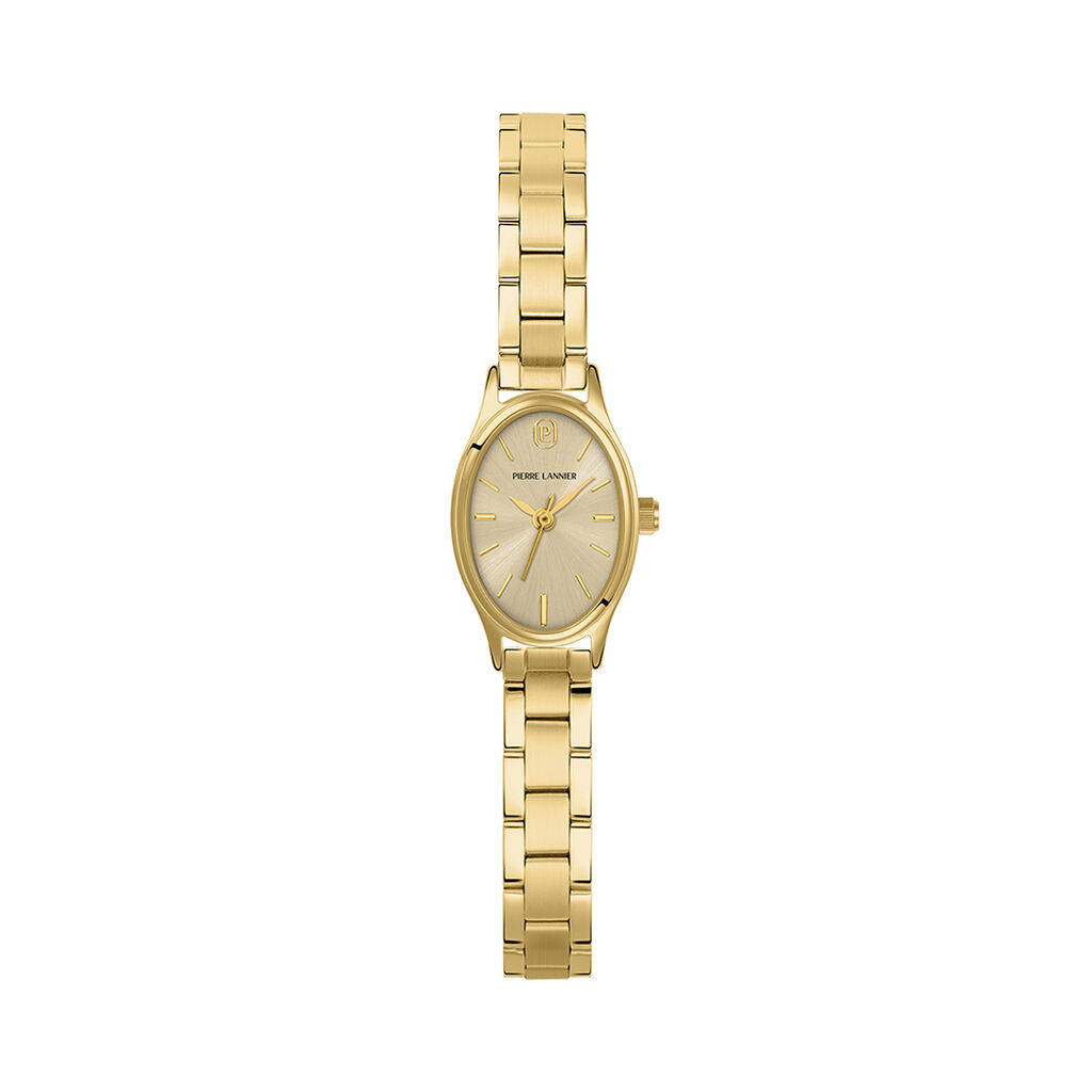 Montre Pierre Lannier Lannier Ovalia Champagne - Montres &eacute;tanches Femme | Histoire d&rsquo;Or