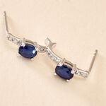 Demi Cr&eacute;oles Barrett Or Blanc Saphir Diamant - Boucles d'oreilles pierres pr&eacute;cieuses Femme | Histoire d&rsquo;Or