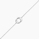 Bracelet Or Blanc Tresha Diamants - Bracelets Anneaux Entrelaces Femme | Histoire d&rsquo;Or