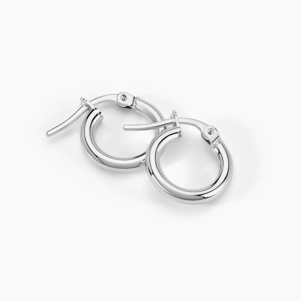 Cr&eacute;oles Verania Or Blanc - Boucles d'oreilles mini Femme | Histoire d&rsquo;Or
