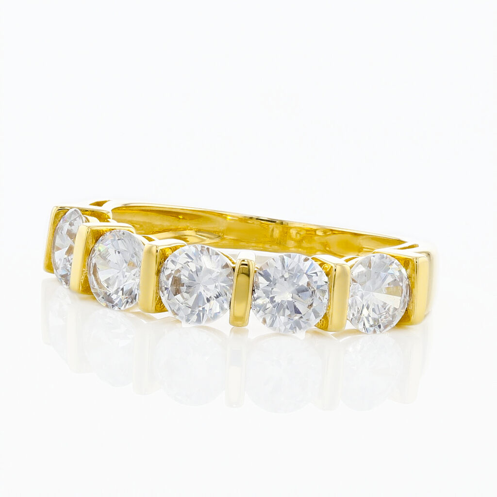 Bague Lyana Or Jaune Oxyde De Zirconium - Bagues avec pierre Femme | Histoire d&rsquo;Or
