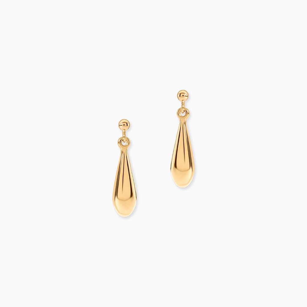 Boucles D'Oreilles Pendantes Frankie Plaqu&eacute; Or Jaune - Boucles d'oreilles pendantes Femme | Histoire d&rsquo;Or