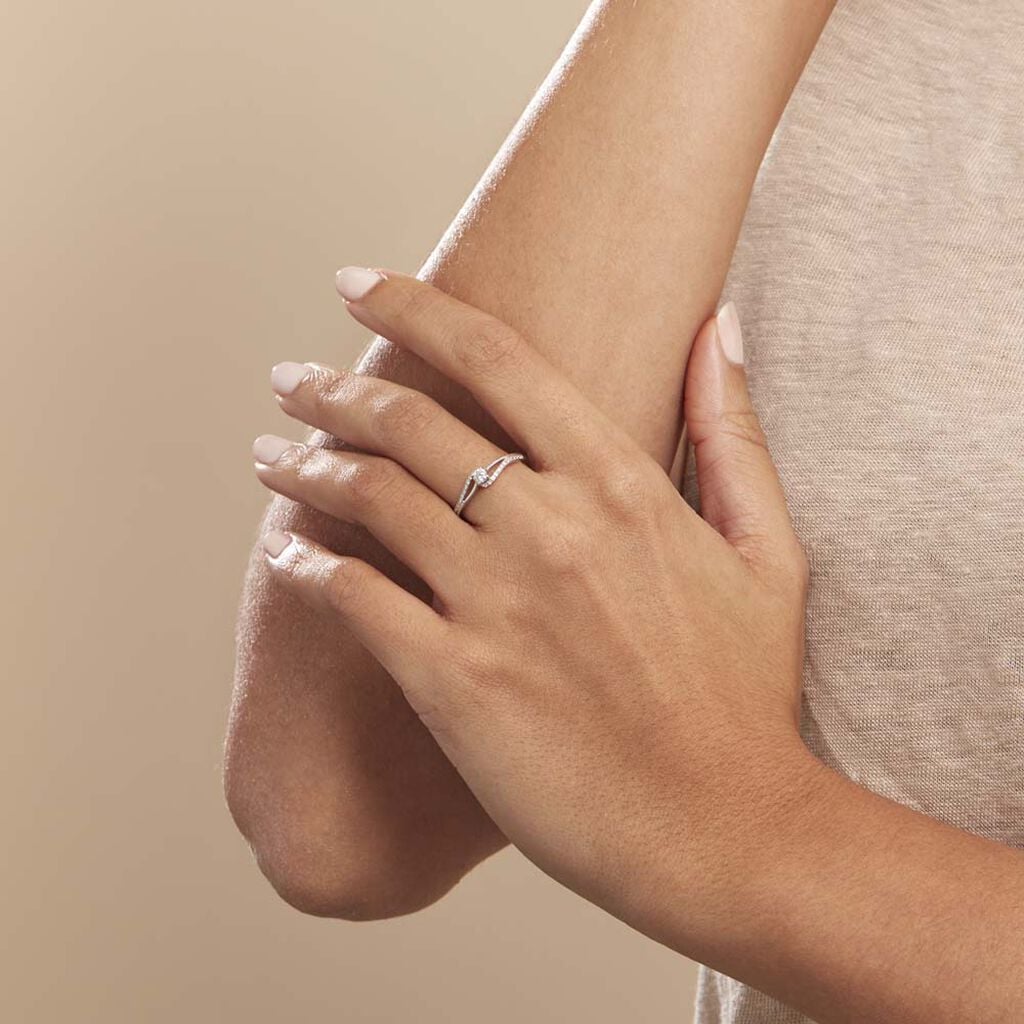 Bague Antigone Or Blanc Diamant - Bagues de fian&ccedil;ailles vintage Femme | Histoire d&rsquo;Or