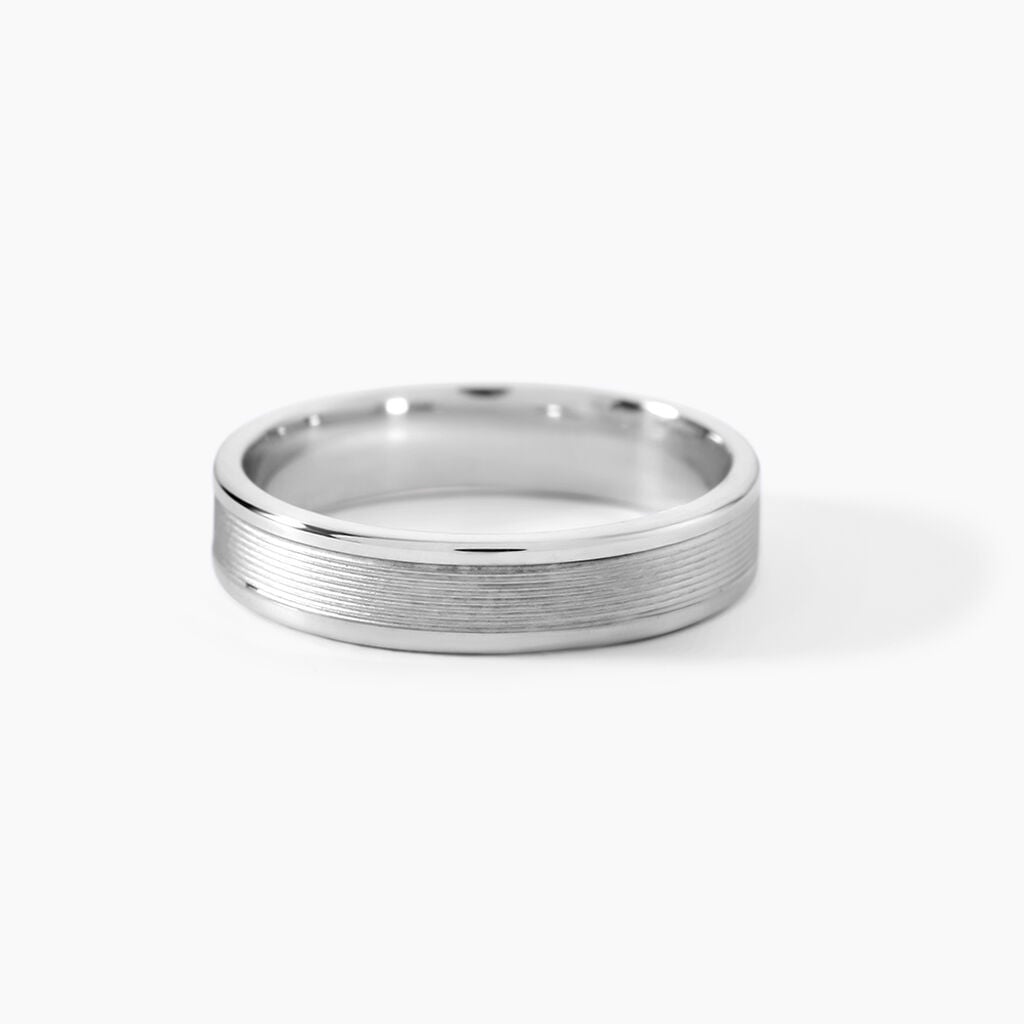 Alliance Aelyne Argent Blanc - Alliances duo Homme | Histoire d&rsquo;Or