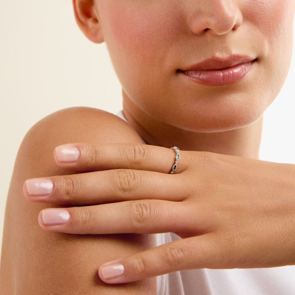Bague Eva Argent Blanc Oxyde De Zirconium - Bagues avec pierre Femme | Histoire d&rsquo;Or