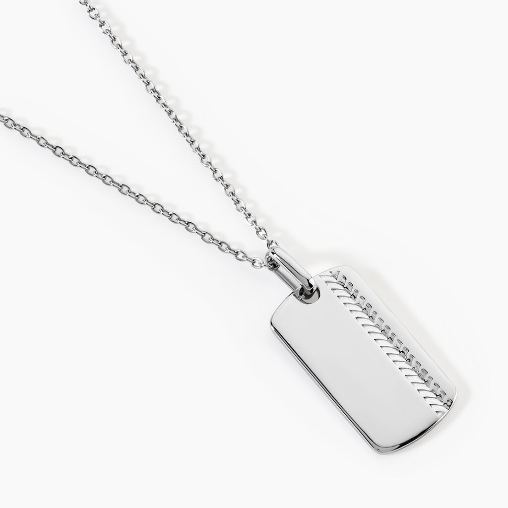 Collier Echo Argent Blanc - Colliers fantaisie Homme | Histoire d&rsquo;Or