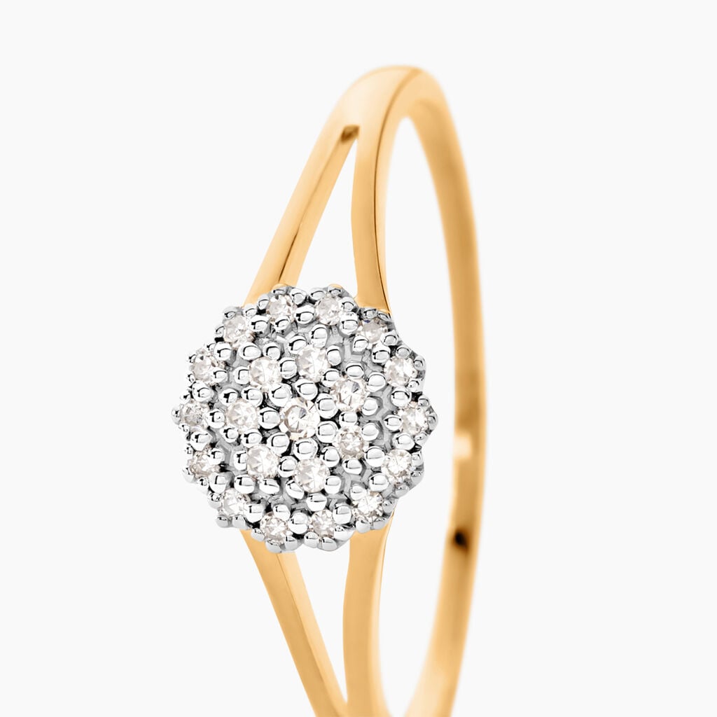 Bague Or Jaune Aspasia Diamants - Bagues de fian&ccedil;ailles vintage Femme | Histoire d&rsquo;Or