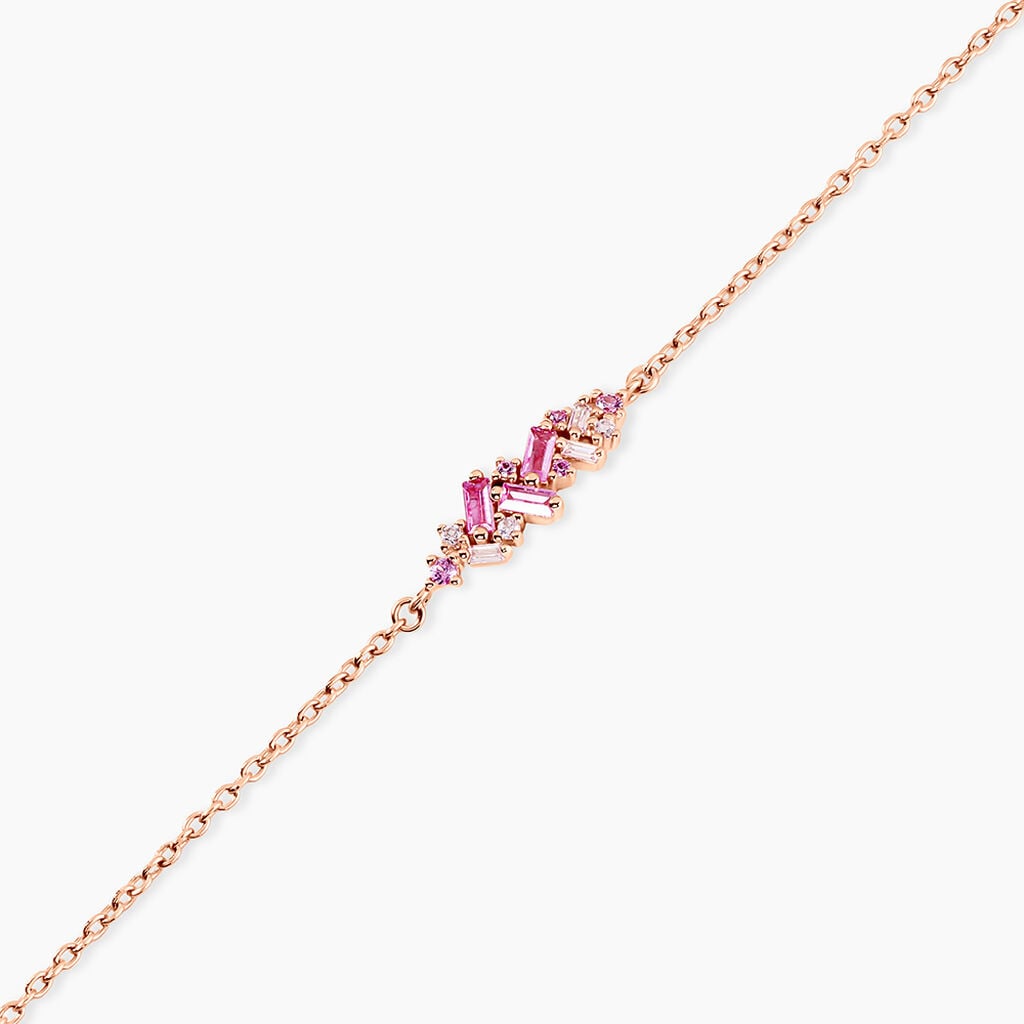 Bracelet Rio Argent Rose Oxyde De Zirconium - Bracelets Pierre Femme | Histoire d&rsquo;Or