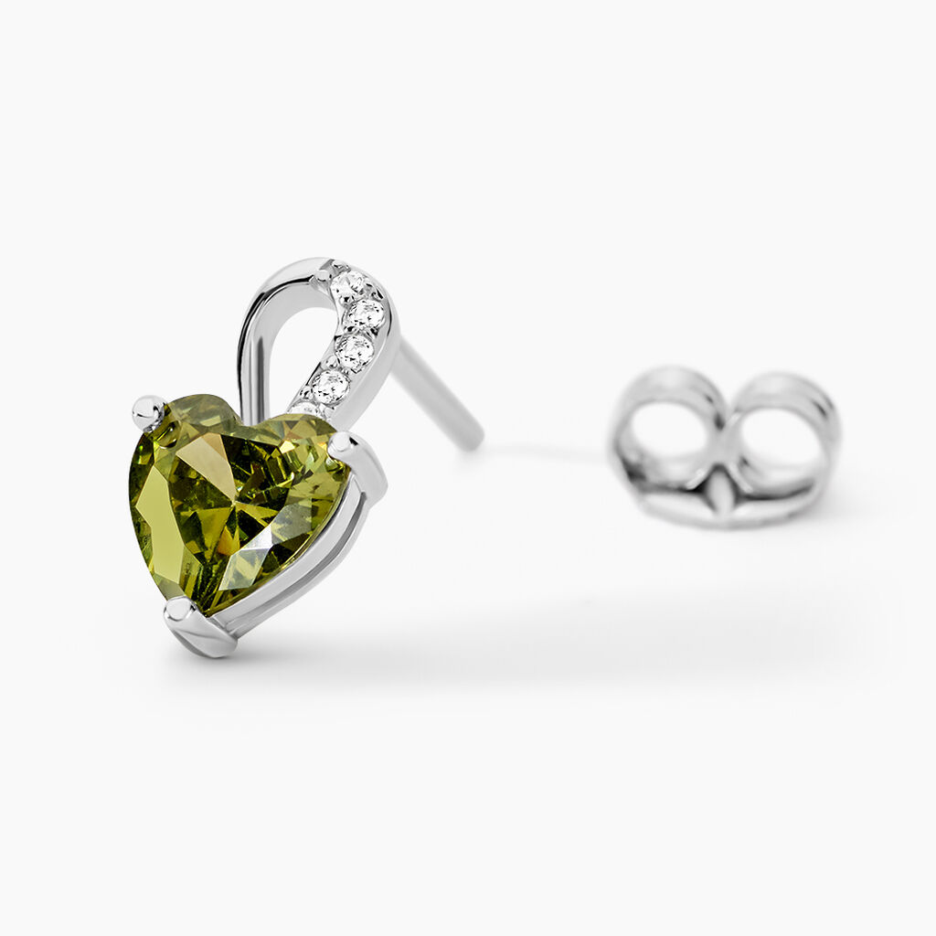 Boucles D'oreilles Puces Atieno Argent Blanc Oxyde De Zirconium - Boucles d'oreilles empierr&eacute;es Femme | Histoire d&rsquo;Or