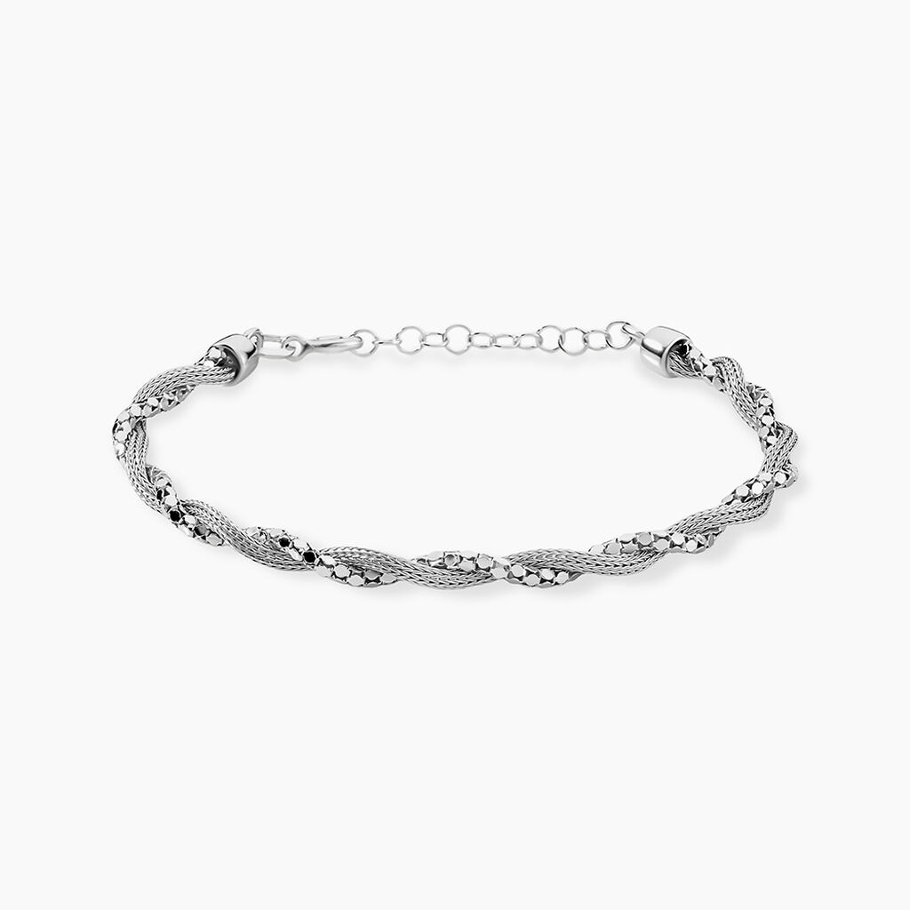 Bracelet Ciana Torsade Diamante Argent Blanc - Bracelets fantaisie Femme | Histoire d&rsquo;Or