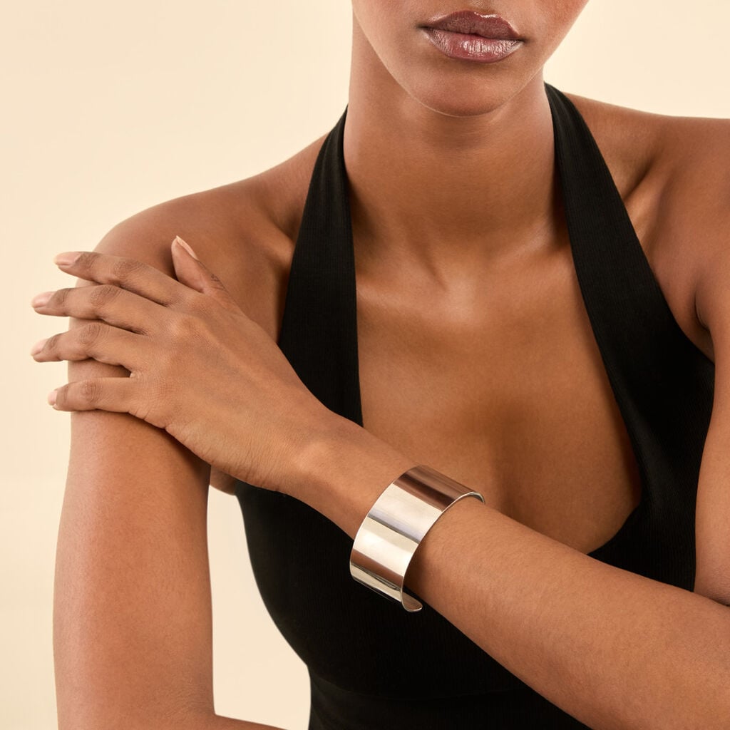 Bracelet Jonc Aissa Acier Blanc - Bracelets joncs Femme | Histoire d&rsquo;Or