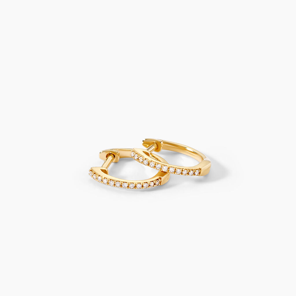Cr&eacute;oles Aryanna Or Jaune Diamant - Boucles d'oreilles pierres pr&eacute;cieuses Femme | Histoire d&rsquo;Or