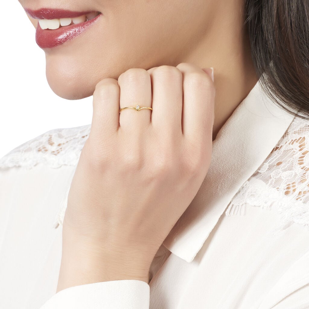 Bague Maye Or Jaune Diamant - Bagues de fian&ccedil;ailles vintage Femme | Histoire d&rsquo;Or