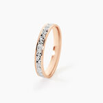 Alliance Fantaisie Diamantee Ruban Plat Or Bicolore - Alliances Classiques Unisex | Histoire d&rsquo;Or