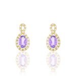 Boucles D'oreilles Pendantes Passion Or Jaune Amethyste Et Oxyde - Boucles d'oreilles empierr&eacute;es Femme | Histoire d&rsquo;Or