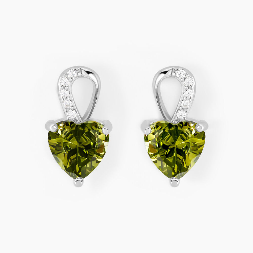 Boucles D'oreilles Puces Atieno Argent Blanc Oxyde De Zirconium - Boucles d'oreilles empierr&eacute;es Femme | Histoire d&rsquo;Or