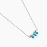Collier Della Argent Blanc Turquoise - Colliers pierre Femme | Histoire d&rsquo;Or