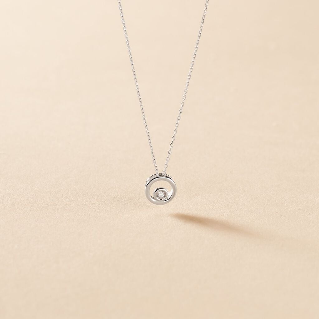 Collier Fidelia Or Blanc Diamant - Bijoux Pierres Pr&eacute;cieuses Femme | Histoire d&rsquo;Or