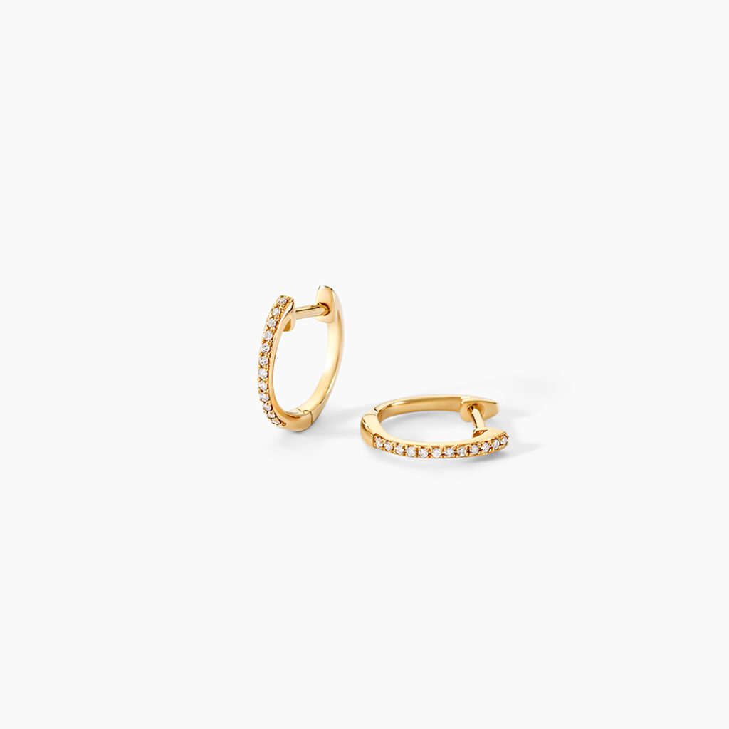 Cr&eacute;oles Aryanna Or Jaune Diamant - Boucles d'oreilles pierres pr&eacute;cieuses Femme | Histoire d&rsquo;Or