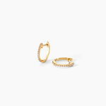 Cr&eacute;oles Aryanna Or Jaune Diamant - Boucles d'oreilles pierres pr&eacute;cieuses Femme | Histoire d&rsquo;Or