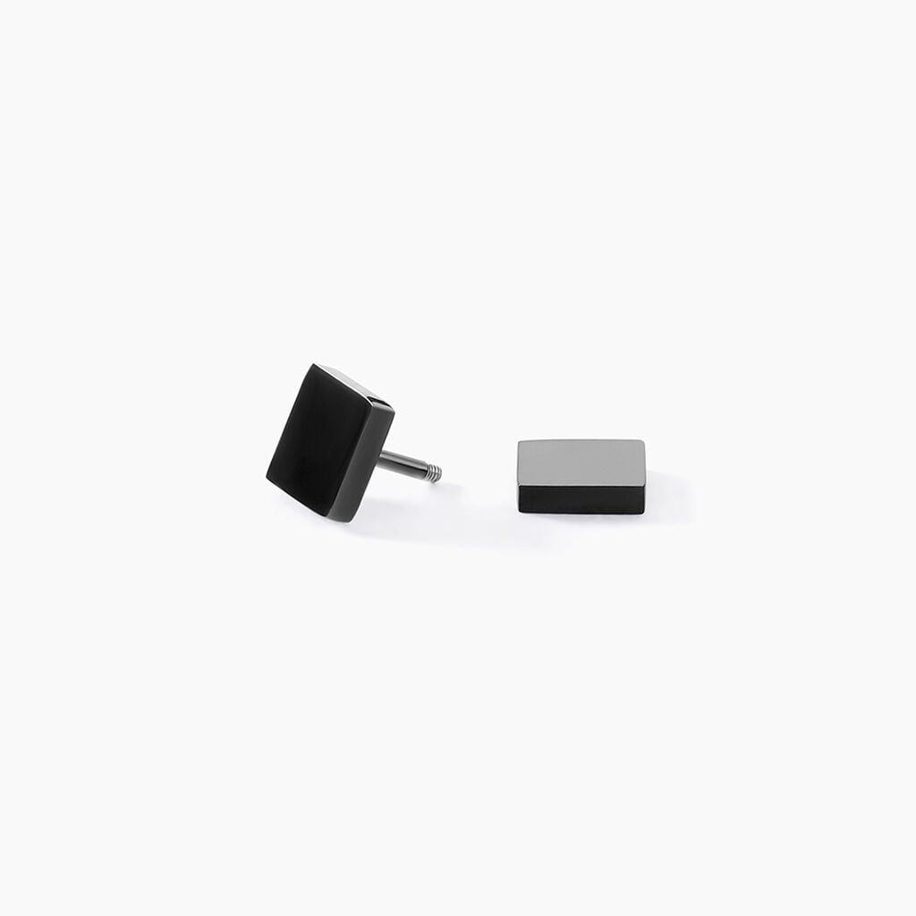 Boucle D'oreille Puce Unitaire Acier Noir Tuor - Mono boucles d'oreilles Homme | Histoire d&rsquo;Or