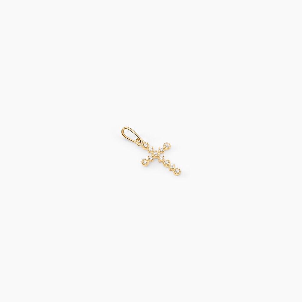 Pendentif Or Jaune Lucinien Oxyde De Zirconium - Pendentifs croix Famille | Histoire d&rsquo;Or