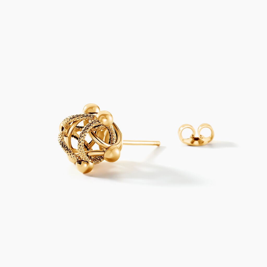 Boucles D'oreilles Puces Leonidas Or Jaune - Boucles d'oreilles 18 carats Famille | Histoire d&rsquo;Or
