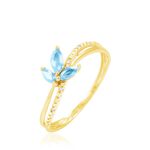 Bague Angie Or Jaune Topaze Et Diamant - Bagues 18 carats Femme | Histoire d&rsquo;Or
