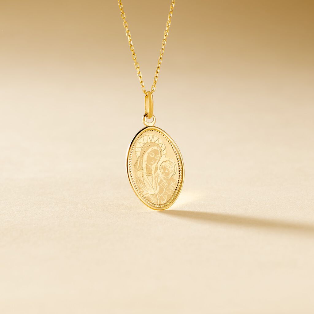 Pendentif Or Jaune Vierge A L'enfant - Pendentifs vierge Famille | Histoire d&rsquo;Or
