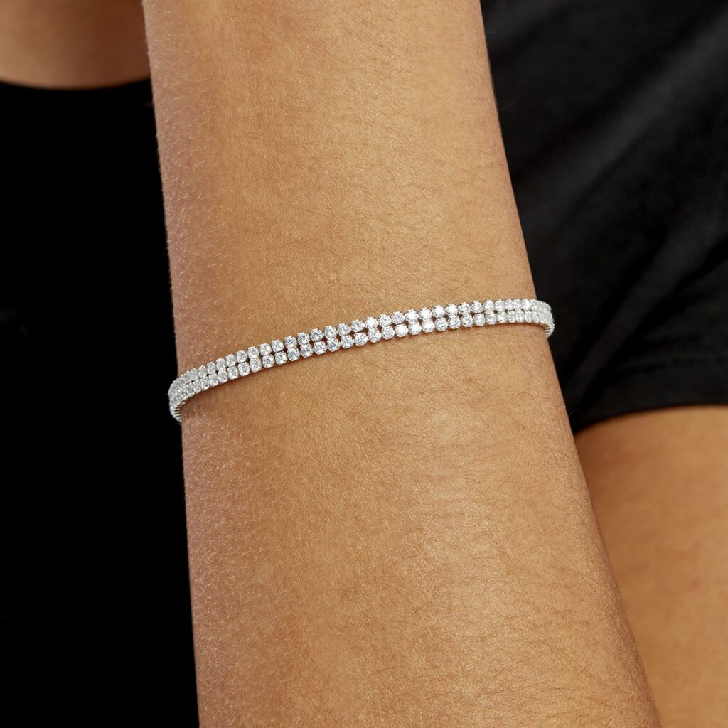 Bracelet Anthia Argent Blanc Oxyde De Zirconium - Bracelets Pierre Femme | Histoire d&rsquo;Or