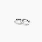 Cr&eacute;oles Aryanna Rondes Or Blanc Diamant - Boucles d'oreilles pierres pr&eacute;cieuses Femme | Histoire d&rsquo;Or