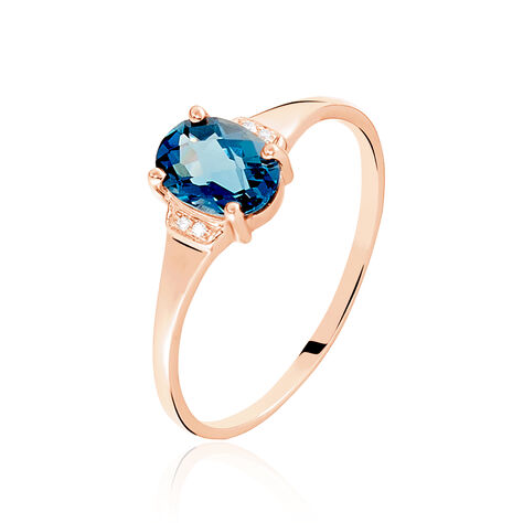 Bague Mathilde Or Rose Topaze Et Oxyde De Zirconium - Bagues de fian&ccedil;ailles ovale Femme | Histoire d&rsquo;Or