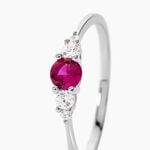Bague Maiwen Argent Blanc Oxyde De Zirconium - Solitaires accompagn&eacute;s Femme | Histoire d&rsquo;Or