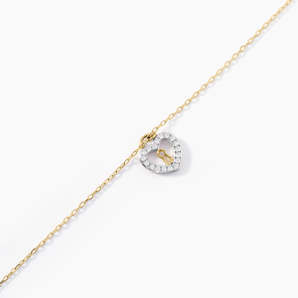 Bracelet Luchetto Or Jaune Oxyde De Zirconium - Bracelets Pierre Femme | Histoire d&rsquo;Or