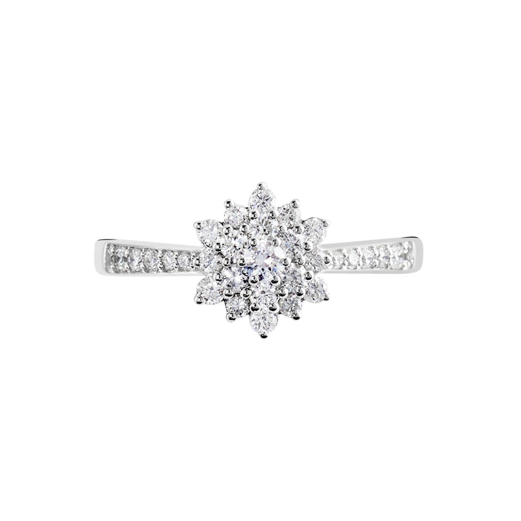 Bague Chouchou Platine Blanc Diamant - Bagues de fian&ccedil;ailles vintage Femme | Histoire d&rsquo;Or