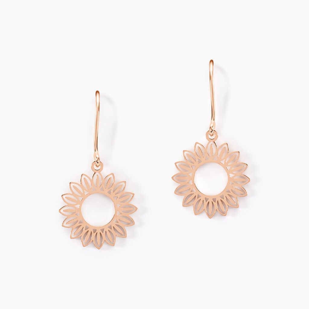 Boucles D'oreilles Pendantes Ombelline Argent Rose - Boucles d'oreilles pendantes Femme | Histoire d&rsquo;Or