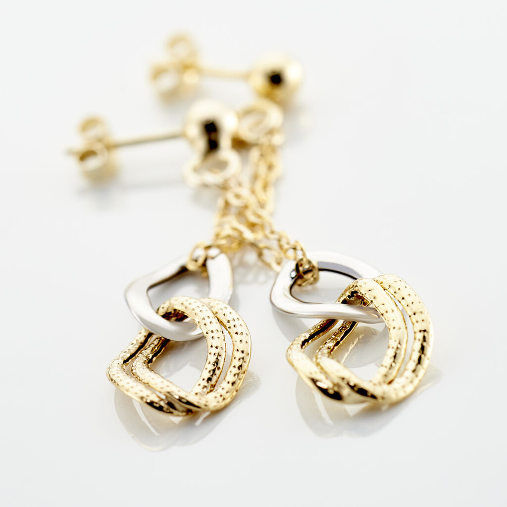 Boucles D'oreilles Pendantes Louisa Or Bicolore - Boucles d'oreilles pendantes Femme | Histoire d&rsquo;Or