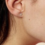 Boucles D'oreilles Puces Elais Etoile Or Blanc Oxyde De Zirconium - Boucles d'oreilles empierr&eacute;es Famille | Histoire d&rsquo;Or