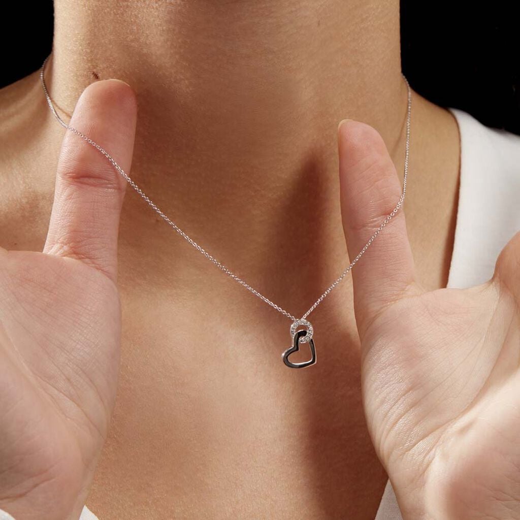 Collier Melesine Or Blanc Diamant - Bijoux Pierres Pr&eacute;cieuses Femme | Histoire d&rsquo;Or