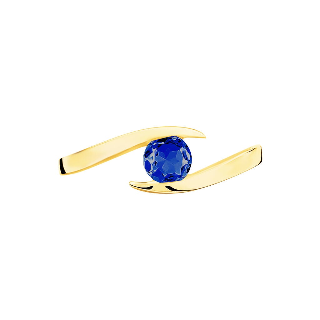 Bague Tiphaine Or Jaune Saphir - Bagues de fian&ccedil;ailles vintage Femme | Histoire d&rsquo;Or