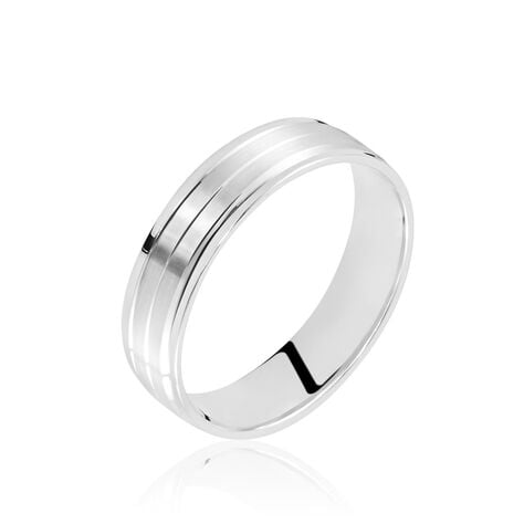 Alliance Basile Ruban Plat Or Blanc - Alliances Classiques Unisex | Histoire d&rsquo;Or