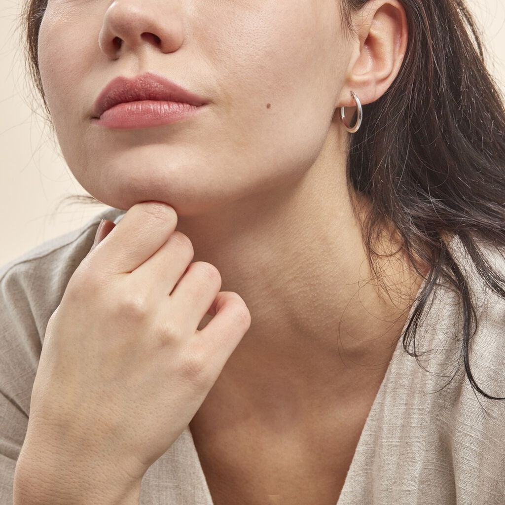 Cr&eacute;oles Ilana Or Blanc - Boucles d'oreilles cr&eacute;oles Femme | Histoire d&rsquo;Or