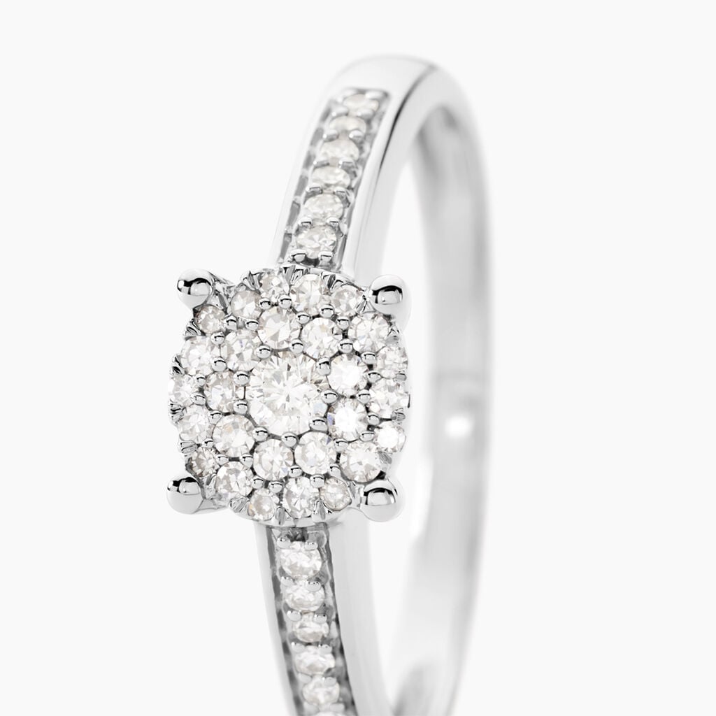 Bague Serena Or Blanc Diamant - Bagues de fian&ccedil;ailles vintage Femme | Histoire d&rsquo;Or