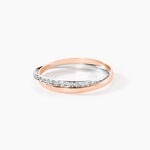 Alliance Hermana Ruban Plat Or Bicolore - Alliances 18 carats Unisex | Histoire d&rsquo;Or