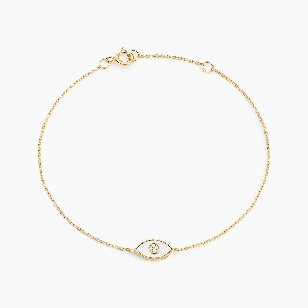 Bracelet Matiasma Or Jaune Nacre Diamant - Bracelets Pierre Femme | Histoire d&rsquo;Or