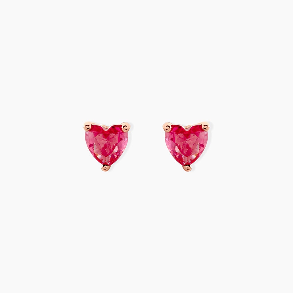Boucles D'oreilles Kelvyn Argent Rose Oxyde - Boucles d'oreilles empierr&eacute;es Femme | Histoire d&rsquo;Or