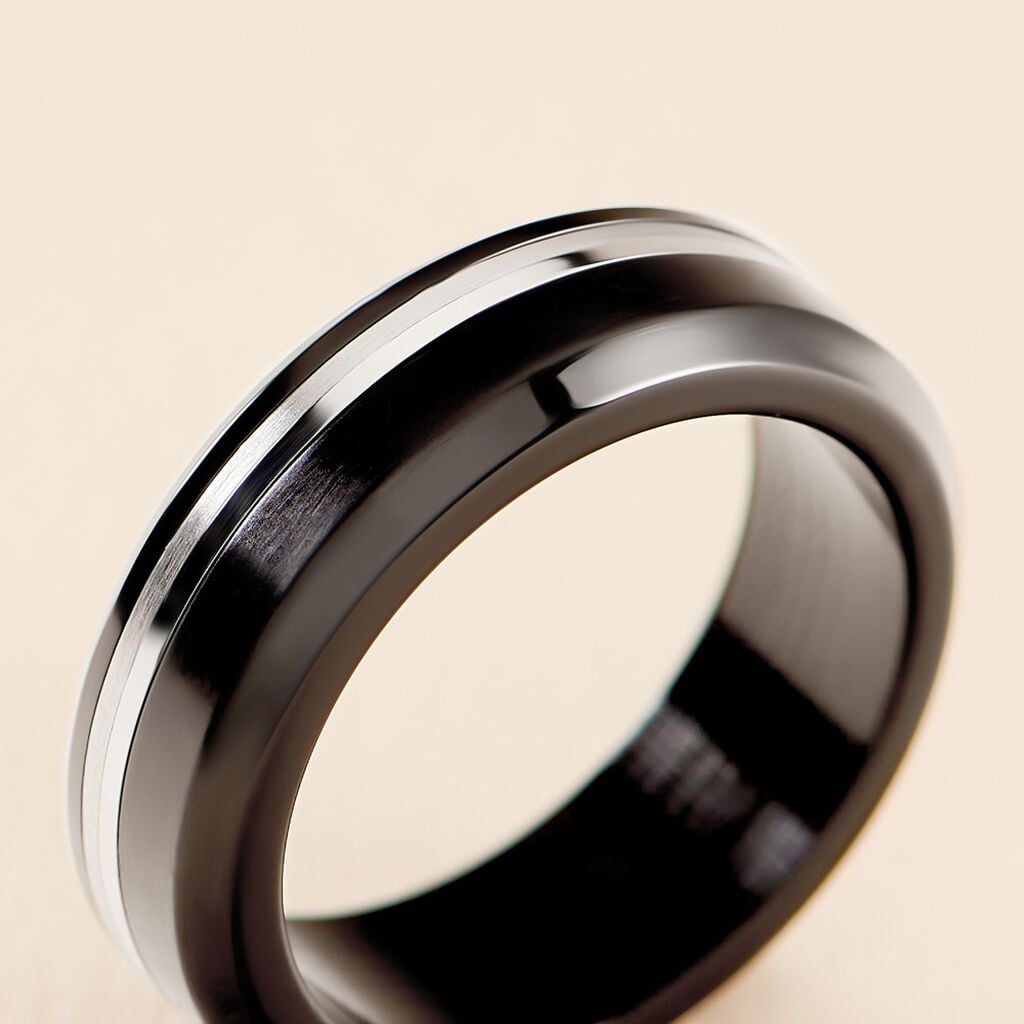Bague Baldev Acier Bicolore - Bagues fantaisie Homme | Histoire d&rsquo;Or