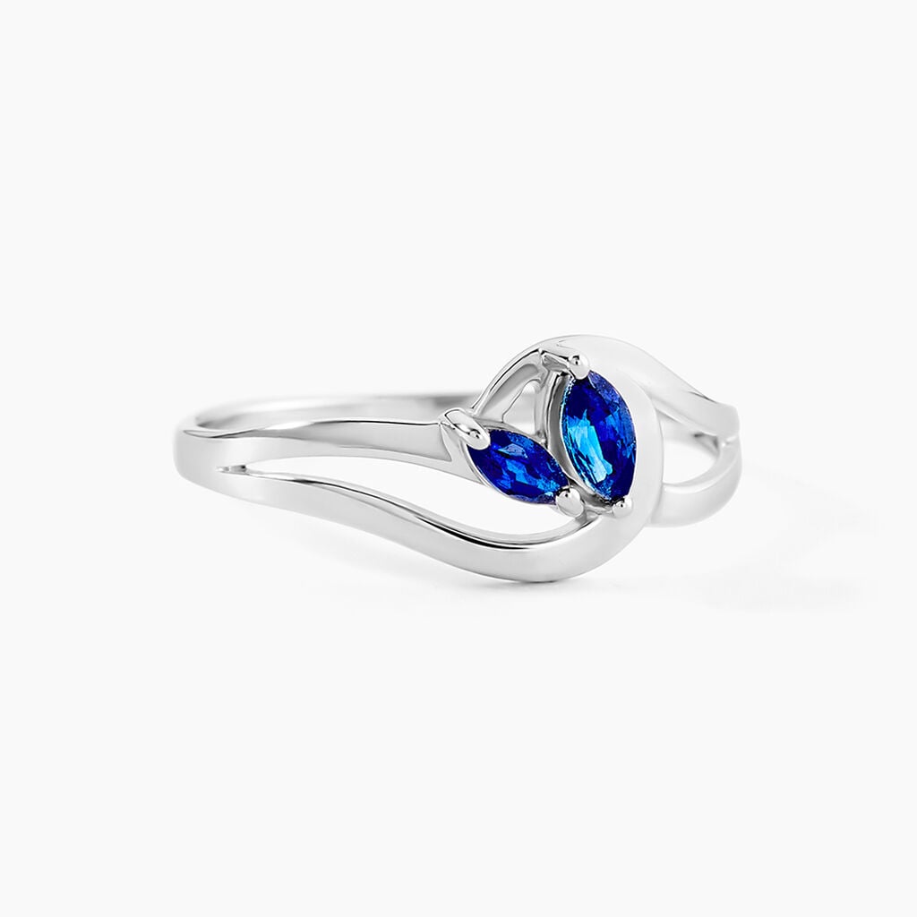 Bague Sakina Or Blanc Saphir - Bagues pierres pr&eacute;cieuses Femme | Histoire d&rsquo;Or