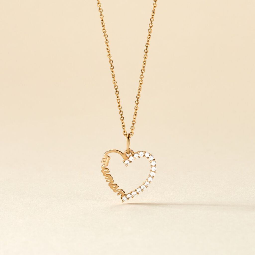 Pendentif Chiela Or Jaune Oxyde De Zirconium - Pendentifs empierr&eacute;s Femme | Histoire d&rsquo;Or