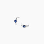 Demi Cr&eacute;oles Barrett Or Blanc Saphir Diamant - Boucles d'oreilles pierres pr&eacute;cieuses Femme | Histoire d&rsquo;Or